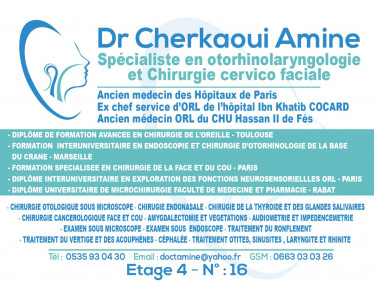 Dr cherkaoui Amine otorhinolaryngologie et chirurgie cervicofaciale