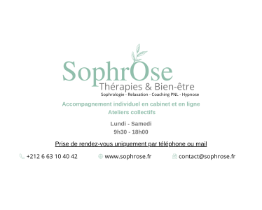 Rose Farhat - Sophrologue - Hypnothérapeute - Coach PNL - Tanger