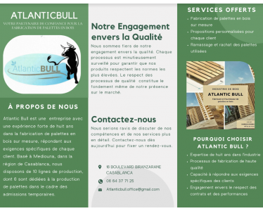 ATLANTICBULL pour la fabrication et la commercialisation des palettes en bois